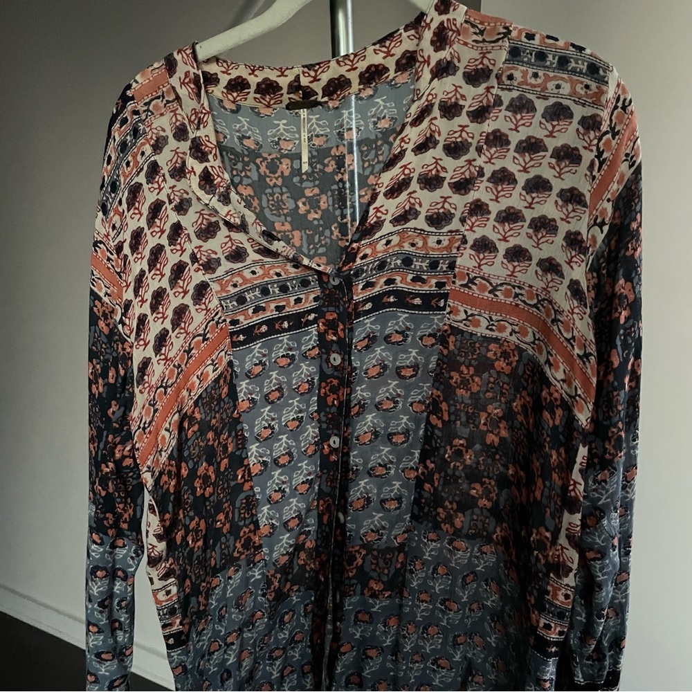 Free People Patterned Button Top - image 2
